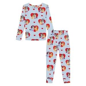 NEW Bluey Unisex Valentine's Day 2-Piece Pajama Set, Toddler & Kids Size 6